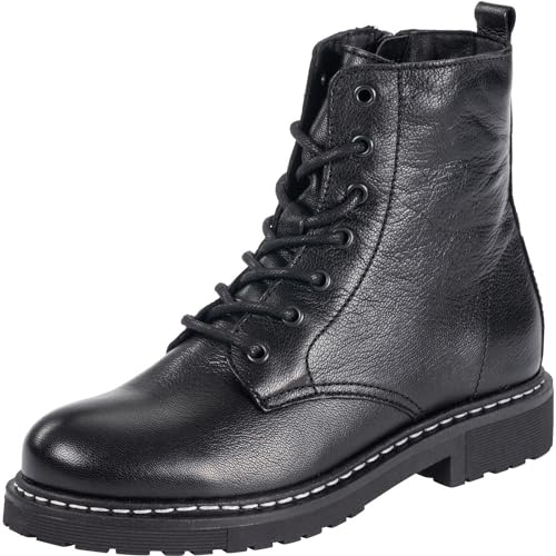 Palado Stiefeletten Damen Biak – hochwertiges Leder – leicht gefüttert für Komfort – hergestellt in Portugal - mit TPR-Sohle für Stabilität und sicheren Halt Schwarz UK8 - EU41