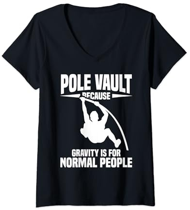 Womens Pole Vaulting Training Track & Field Shoes Pole Vault V-Neck T-Shirt