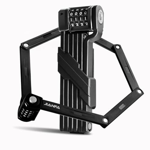 JIANFA Faltschloss Fahrrad, 90cm Zahlenschloss mit 24 PCS Reflektierende Speichen Faltschloss legierter Stahl Zahlencode Fahrradschloss Hohe Sicherheit Zwei Befestigungsmethoden mit halterung