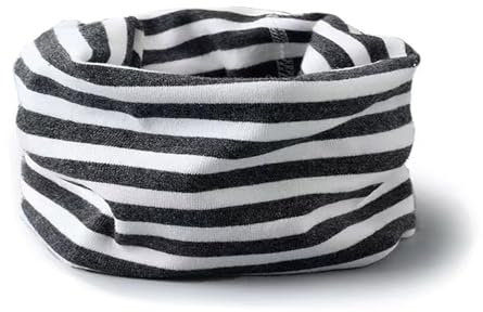 ENSTAB Bufanda de bebé de algodón para niños, cuello de bucle, bufanda tubular para niñas y niños, B-raya-gris, Talla única