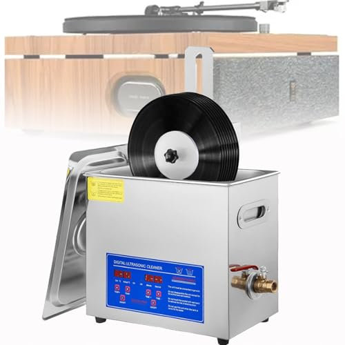 Fonografskiva ultraljudstvättmaskin, 8 skivor Vinyl Sonics Cleaner, för ring, kommersiell ultraljudsrengörare, glasögon, klockor, smycken, kretskort