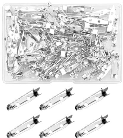 100 Stück Anstecker Pin,Safety Pins,Broschennadeln,Sicherheitsnadel,Broschennadeln Safety Pin,Metall Broschen Sicherheitsnadeln,für Abzeichen Corsagen Schmuckherstellung DIY Broschennadeln