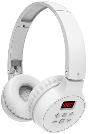 FM Stereo Headset Receiver,Portable Personal fm Radio Headphones Ear Muffs with Best Reception,Wireless Headset with Built in Radio for Jogging, Mowing, Cycling, Meeting FM Receiver (White)