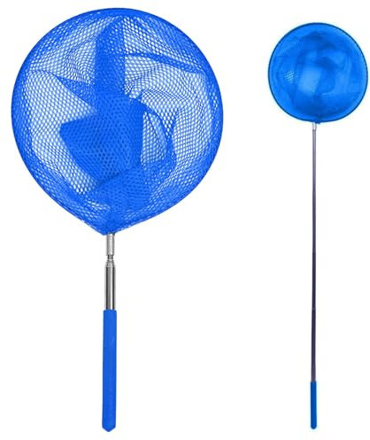 Arroopu 2pcs Kids Extendable Fishing Mesh Net, Butterfly Buges Insectes Fish Crab Catcher With Telescopic Handle, Swimming Pool Skimmer Net, Outdoor Activity Toy For Garden Pond Beach Holiday Summer