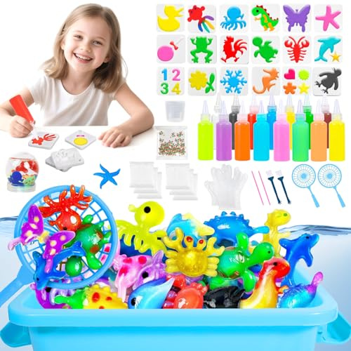 XUNIVERS Kit de Elfo Mágico de Agua, 3D Coloridos Juguetes de Criaturas Marinas, Kids Aqua Gelz Set, Juguete De Elfo De Gel Creativo,Magic Water Elf Juguetes Educativos Niños