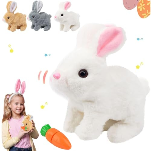 Jouet Lapin Interactif, Cadeaux de Pâques Enfants, Lapin rebondissant