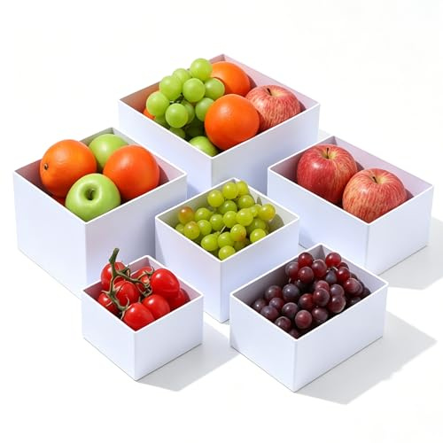 BORDEAG 6 stycken bufféstativ 3–8 tum, akrylvitt kakstativ display riser upp till 20 cm (8 tum), plastbufféhöjningar för cupcake, dessert, tårta, godis, bar, bröllop, fest, catering, tillbehör