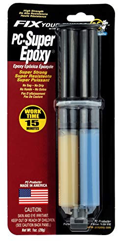 PC Products 16619 PC-SuperEpoxy Two-Part Epoxy Adhesive Paste, 1 oz Double Syringe, Translucent