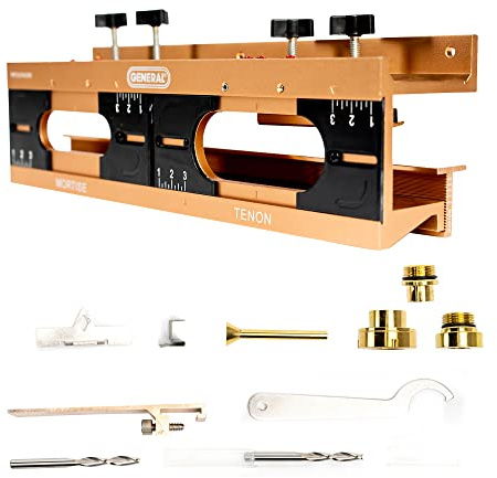 General Tools Mortise and Tenon Jig - Drill Template Set with Hollow Chisel Bit Attachment
