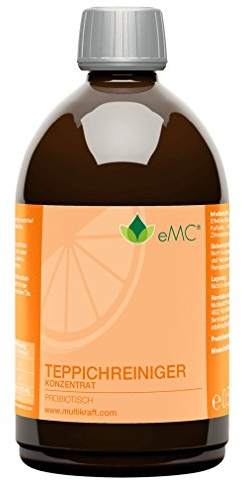 eMC Teppichreiniger – Probiotischer Reiniger für alle Teppicharten, effektive Entfernung von Gerüchen & hartnäckigen Flecken, Tiefenreinigung für ein gesundes Raumklima, 500ml