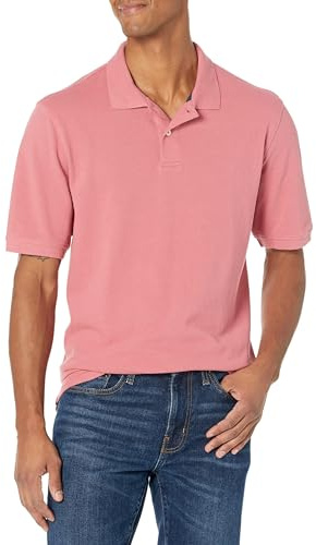 Amazon Essentials Men's Regular-Fit Cotton Pique Polo Shirt, Washed Red, XX-Large