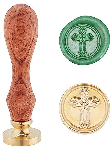 PH PandaHall Easter Cross Wax Seal Stamp Vintage Cross Sealing Stamp Retro Wax Stamps for Wedding Embellishment of Envelopes Party Invitations Wine Packages Gift Packing Letters Sealing
