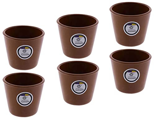 CERÁMICA RAMBLEÑA | 6x Bicchieri da Birra in Terracotta | Bicchieri di Vino Rustici | Tazza d'acqua Ceramica Argilla Rossa | Fatto in Spagna | 150 ml