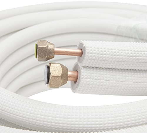 Tuyau de Cuivre Tube en Cuivre pour Climatiseur 1/4 & 3/8 Pièce de Climatisation Split 20M avec un Bobine Isolante HVAC