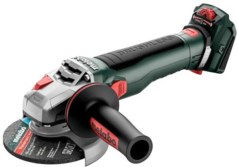metabo Cordless Angle Grinder WVB 18 LT BL 11-125 Quick - 18 V, 125 mm Disc Diameter - Brushless Motor, Speed Control, Quick Release Nut, Brake System, Tool-Free Adjustable Protective Cover