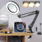 comeder 10X Magnifying Glass with Light & Stand - Adjustable Arm, 3 Colour Modes, Dimmable LED, Hands-Free Clamp for Reading, Crafts, Sewing & Hobbies