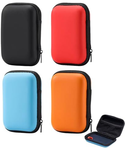 4 Pcs Playing Card Case,Card Storage Box,Carry Case for Skip BO/Skyjo/Phase 10/UNO Card Game,Black/Blue/Orange/Red Waterproof Anti-Scratch Holder Playing Card Box(12*8*4 cm),for Travel Outdoor Camping
