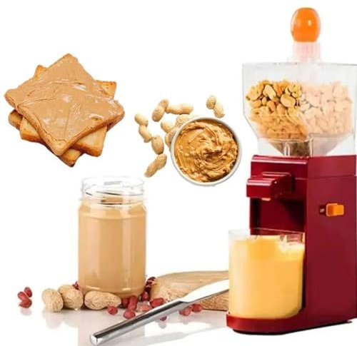 Macina arachidi elettrico, macchina per dadi con base antiscivolo, ingresso a clessidra, piccola macchina da cucina per la casa