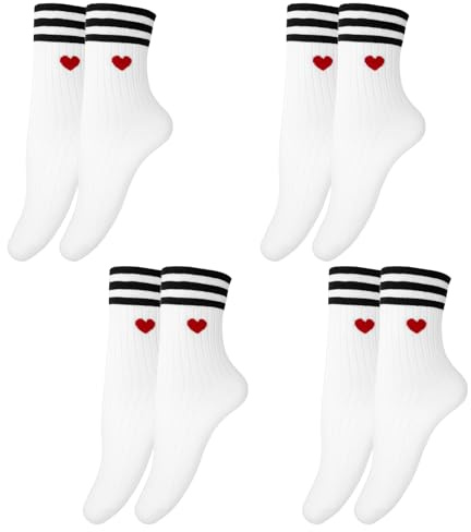 Giantree Lot de 4 paires de chaussettes de tennis pour femme - Chaussettes de sport douillettes - Vêtements de tous les jours