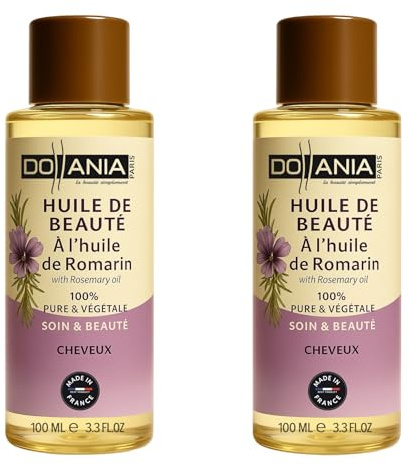 Huile de Romarin 100% Pure – Huile de Beauté Dollania – Cheveux, Cuir Chevelu & Soin Beauté – Stimule la Pousse & Fortifie – Made in France – 100 ml – Vegan & Naturelle (Lot de 2 (2 X 100 ml))