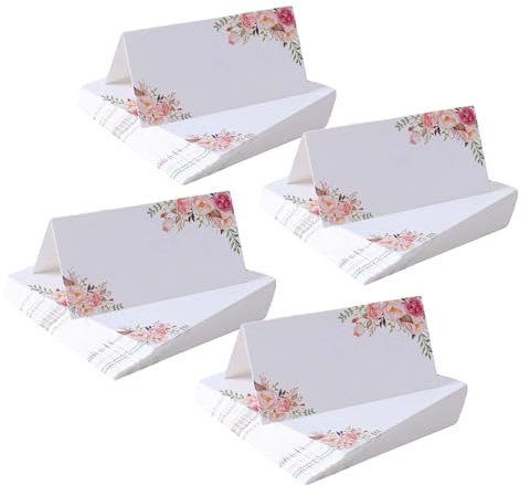 100Pcs Table Name Cards, Elegant Double Flower Place Cards for Wedding Table Settings, Banquet Seating Arrangements, Holiday Party Decorations, 50 Cards per Pack (2 Packs)