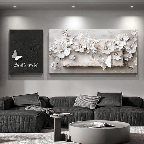 KAFHGEIN Decoración de Pared Colgante con Textura 3D de imitación, Escultura Mural Decorativa de Pared, esculturas de Pared, Relieve Decorativo artístico Moderno(C,35x50/100x50cm)