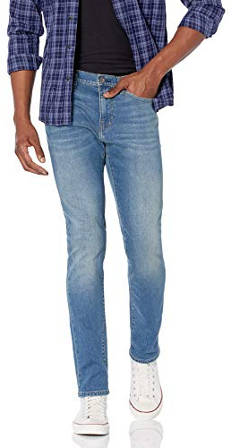 Amazon Essentials Men's Skinny-Fit Comfort Stretch Denim Jeans - Discontinued Colors, Light Blue Broken-in, 31W x 29L