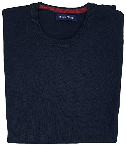 Alessandro Bardelli Maglia Maglione Maglioncino Uomo Paricollo Girogola Tinta Unita in Lana rasata (L - Blu)