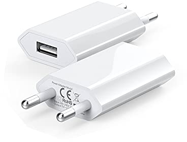 (2 Pack) Prise USB, Embout Chargeur US B. Secteur 5V 1A, Adaptateur Secteur Compatible avec iPhone, IPad, IPod, Android, Xiaomi, Samsung, Huawei, S Ony, LG,tablettes, MP3 Bloc US B, Prise électrique