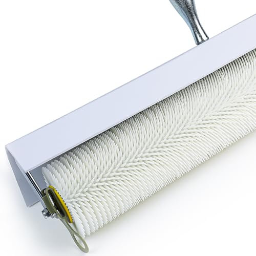 rodillo de pintura con compuesto de nivelación de púas y protector de salpicaduras, para nivelación de suelos de enyesado nivelado de látex y eliminación de burbujas de aire (31mm)