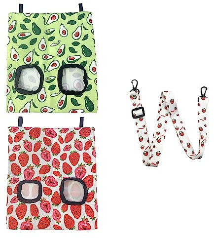 2 Futterbeutel für Haustiere, Heufutterspender für Haustiere, Heusack, Heusack, hängend, geeignet zum Füttern von Kaninchen und Chinchillas