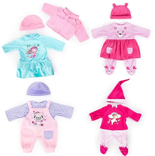 Bayer Design 84600AQ Ropa para muñecas bebé 40-46 cm, Vestido, Varias Piezas, Accesorios para muñecos