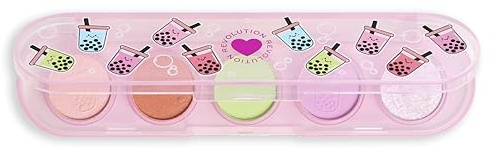 I Heart Revolution, Mini Palette Bubble Tea Matcha, Palette Mate et Scintillante pour les Yeux avec 5 Teintes