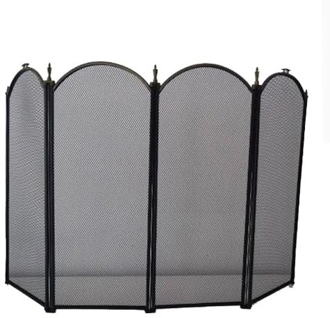 Pantalla para chimenea Mampara de chimenea de malla for herramientas, valla divisoria de hierro, pantalla plegable, marco decorativo, valla protectora de 50 (largo) x 31,5 (alto) Cubierta protectora