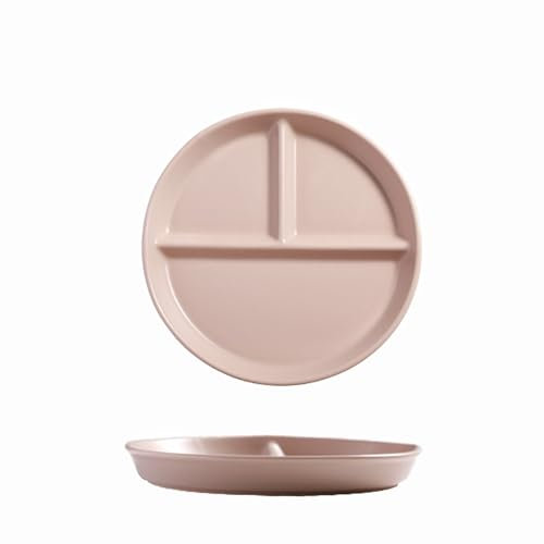 Hoshisea Porzellan Mittagessen Teller, Teller mit Unterteilung, Geteilter Teller Porzellan, für Erwachsene, Kinder, Picknick, Abendessen (khaki)