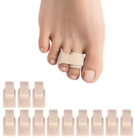 Welnove Raddrizzatore per dita a martello, confezione da 12 fasce per dita rotte, correttore per dita a martello, per dita storte, dita piegate, (S, beige)
