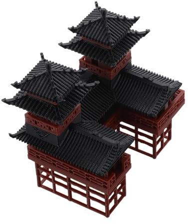 IMIKEYA Mini Padiglione Antico Miniatura per Micro Paesaggio e Decorazione da Giardino Accessori per Bonsai e Acquari Statuetta per Esterni Semplice per Culturali