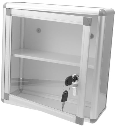 Healvian Armadio Porta Medicine Da Parete in Alluminio Con Serratura Contenitore Medico Multiuso Capacità Per Uso Domestico e Comunitario Design Robusto e Facile Da Aprire