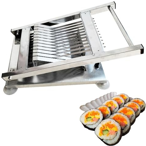 8/10/12 segment sushirulleskivare, sushi rostfritt ståltillverkare, risrullmaskin, manuell skivare, skinka, ankblod och tofu skivmaskin, för japanska restauranger, mellanmålsbar, hotell