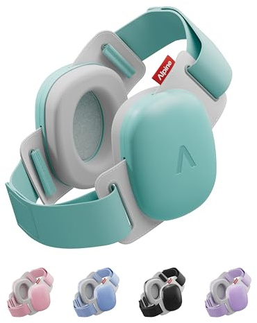 Alpine Muffy Baby Comfort, Paraorecchie per Neonati e Bambini, Certificato CE, Vestibilità Sicura e Confortevole, Protezione dell'udito Regolabile fino a 48 Mesi, Attenuazione 24 dB, Turchese