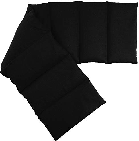 Kirschkernkissen 75x20cm groß 8-Kammer, schwarz - Wärmekissen, Körnerkissen, extra lang, Kirschkern-Kissen