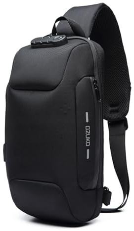 UMydeal Casual Sling Bag, Shoulder Backpack Shoulder Bags Waterproof Crossbody Bag Sling Chest Bags, Men Sport Fitness Chest Bag with USB Charging Port