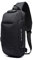 OZUKO Herren Diebstahlsichere Brusttasche Umhängetasche, Anti-Diebstahl-Sling-Schulter-Umhängetasche Rucksack Wasserdichte Schultertasche mit USB-Ladeanschluss (Schwarz)