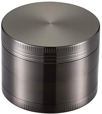 LIHAO Grinder Crusher 4-Teiliges Set Mühle Zinklegierung mit Pollen Scraper für Spice Kräuter Gewürze Herb (5 x 3,5 cm, Nickel-Schwarz)