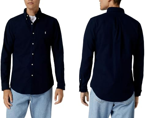 Polo Ralph Lauren Custom Fit Poplin Shirt Pony Oxford Navy Button-Down Shirt, navy, M