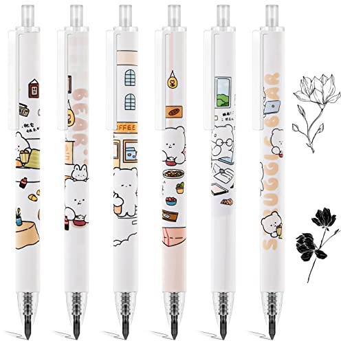 OFFCUP Everlasting Pencil, 6 st bläckfria pennor, bärbara pennor, utbytbar grafitspets för studenter, konstnärer att skriva rita eller kontor (vit)