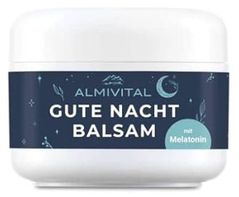 ALMIVITAL Gute Nacht Balsam mit Melatonin, Baldrian & Lavendöl – Natürliche Schlafhilfe - Einschlafhilfe für Erwachsene bei Stress, Unruhe, Jetlag und hormonellen Veränderungen – 100ml