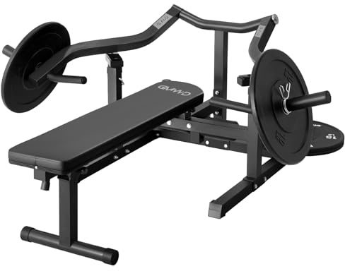 GMWD Chest Press Machine, 1200LBS Bench Press Machine with Independent Converging Arms, Adjustable Flat Incline Bench for Chest, AB Workouts, Shoulder Home Gym Equipment, Black, V1