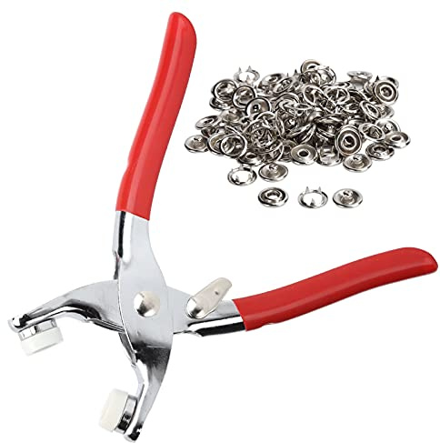 Kit di Attrezzi Manuali per Cucito Artigianale con Pinze, Bottoni Automatici in Acciaio Inossidabile per Pelle, Abbigliamento, Tessuti