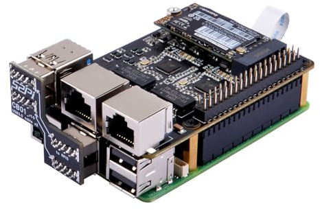 GeeekPi U2500 M.2 NVME Dual USB3.0 to 2.5G Ethernet Adapter for Raspberry pi 5, Support M.2 NVMe M-Key 2230/2242 SSD